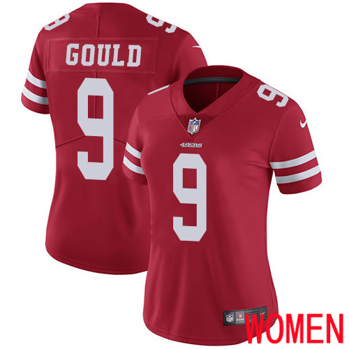 San Francisco 49ers Limited Red Women Robbie Gould Home NFL Jersey #9 Vapor Untouchable